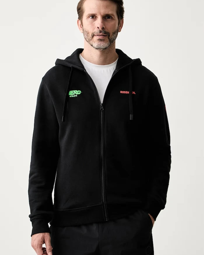 Rossignol erkek pamuklu fermuarlı kapüşonlu sweatshirt HERO