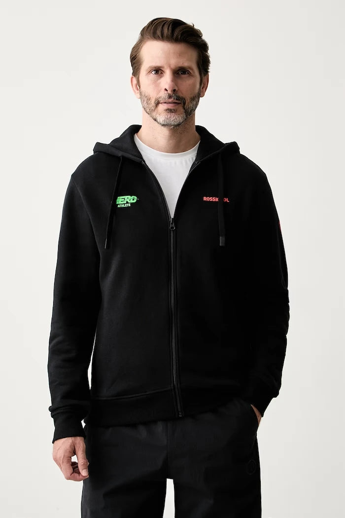 Rossignol erkek pamuklu fermuarlı kapüşonlu sweatshirt HERO