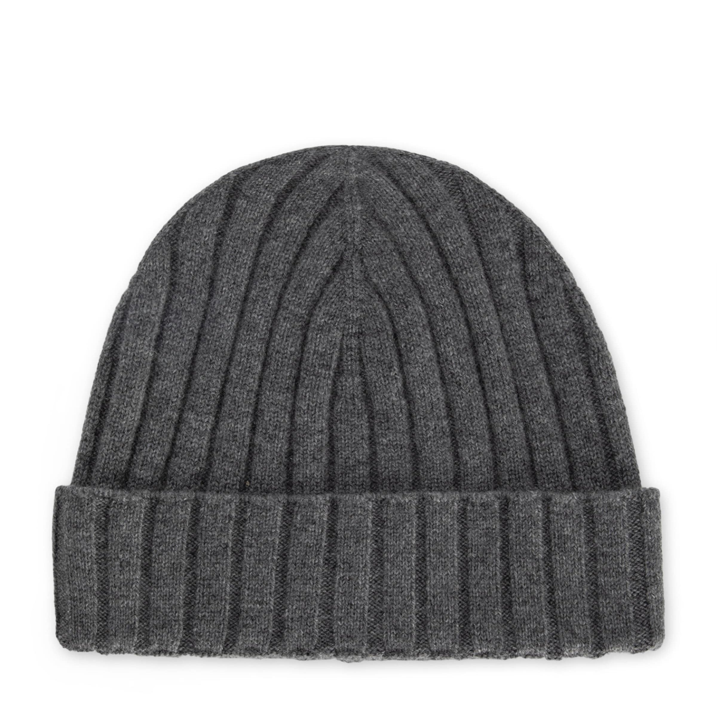 Multi Cashmere Flat Rib Beanie