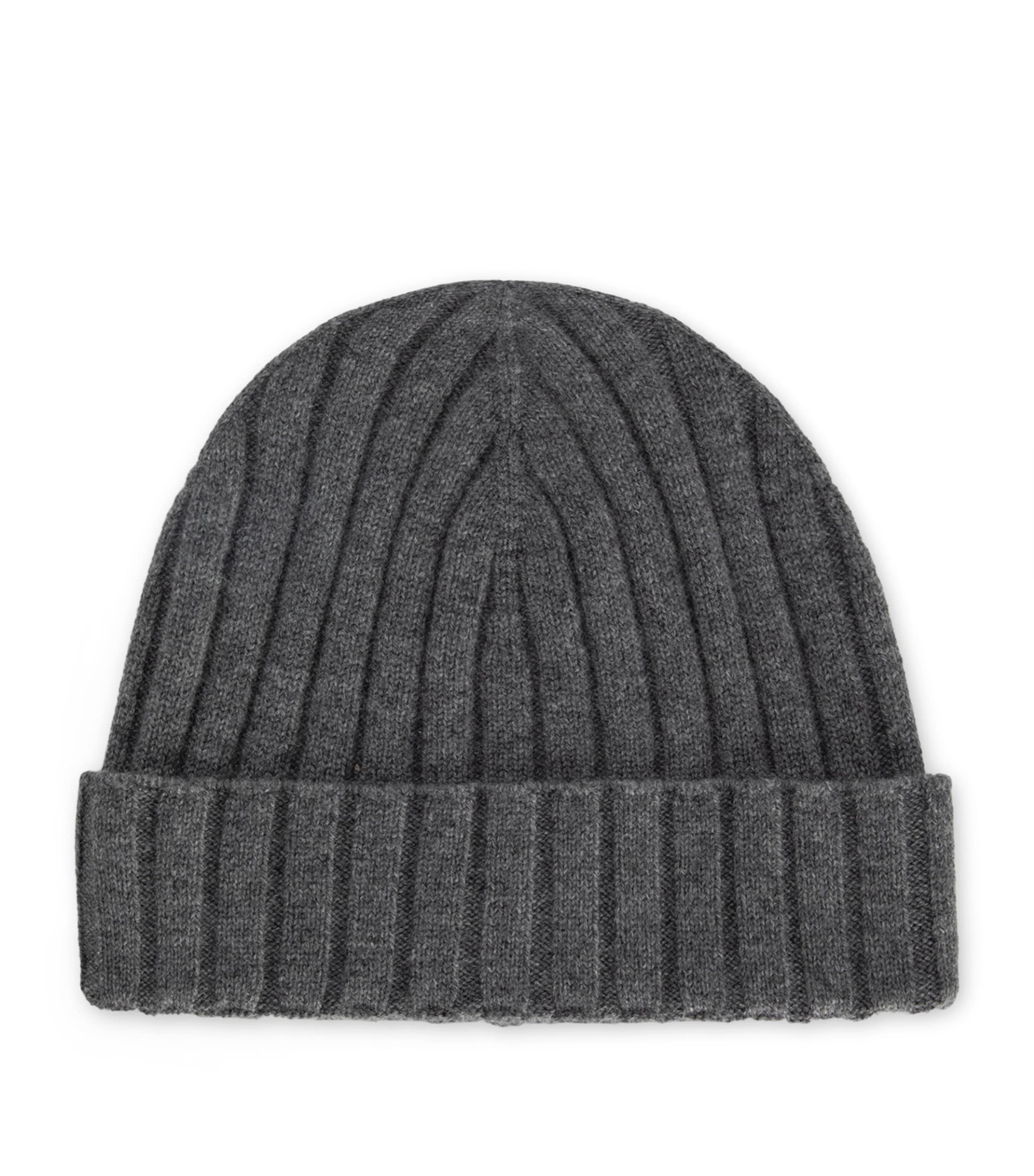 Multi Cashmere Flat Rib Beanie