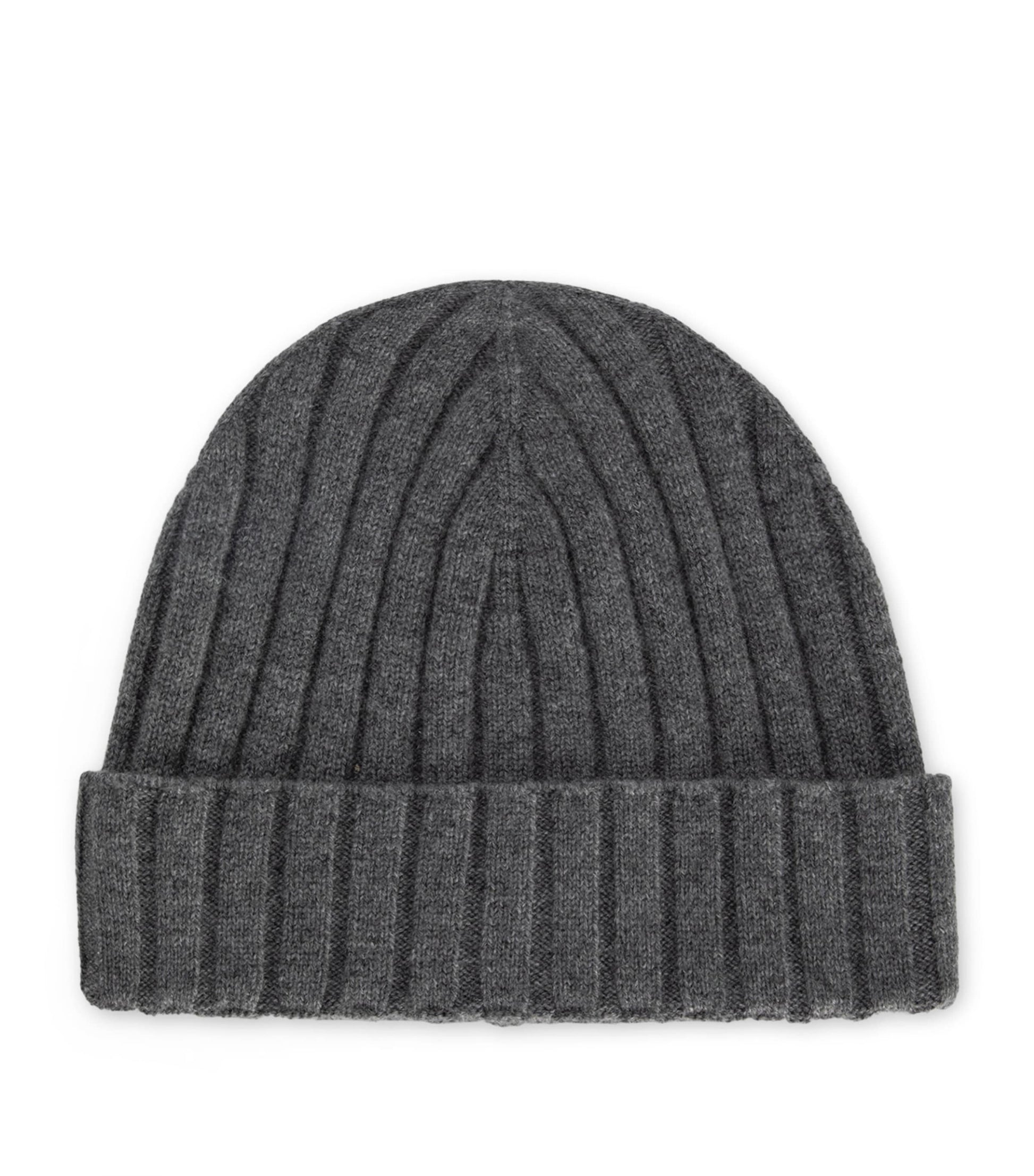 Multi Cashmere Flat Rib Beanie