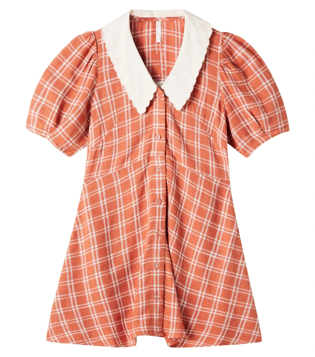 Rylee + Cru - Del Mar checked linen-blend dress
