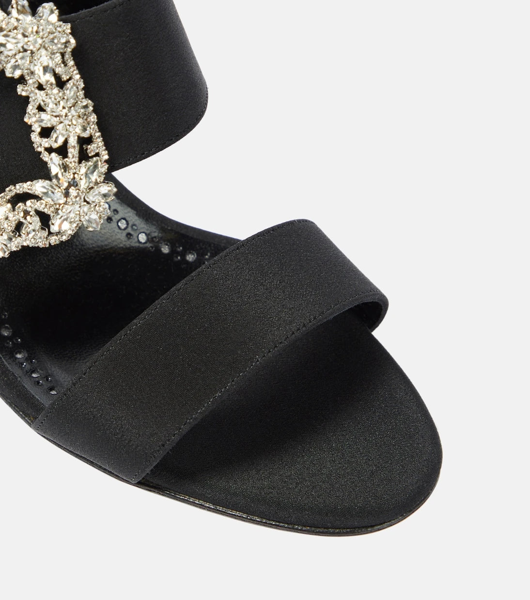 Manolo Blahnik - Gable embellished satin sandals