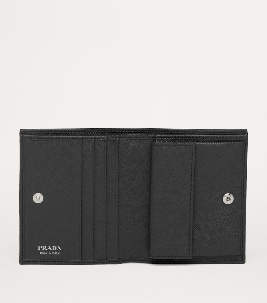 Prada Black Small Saffiano Leather Bifold Wallet