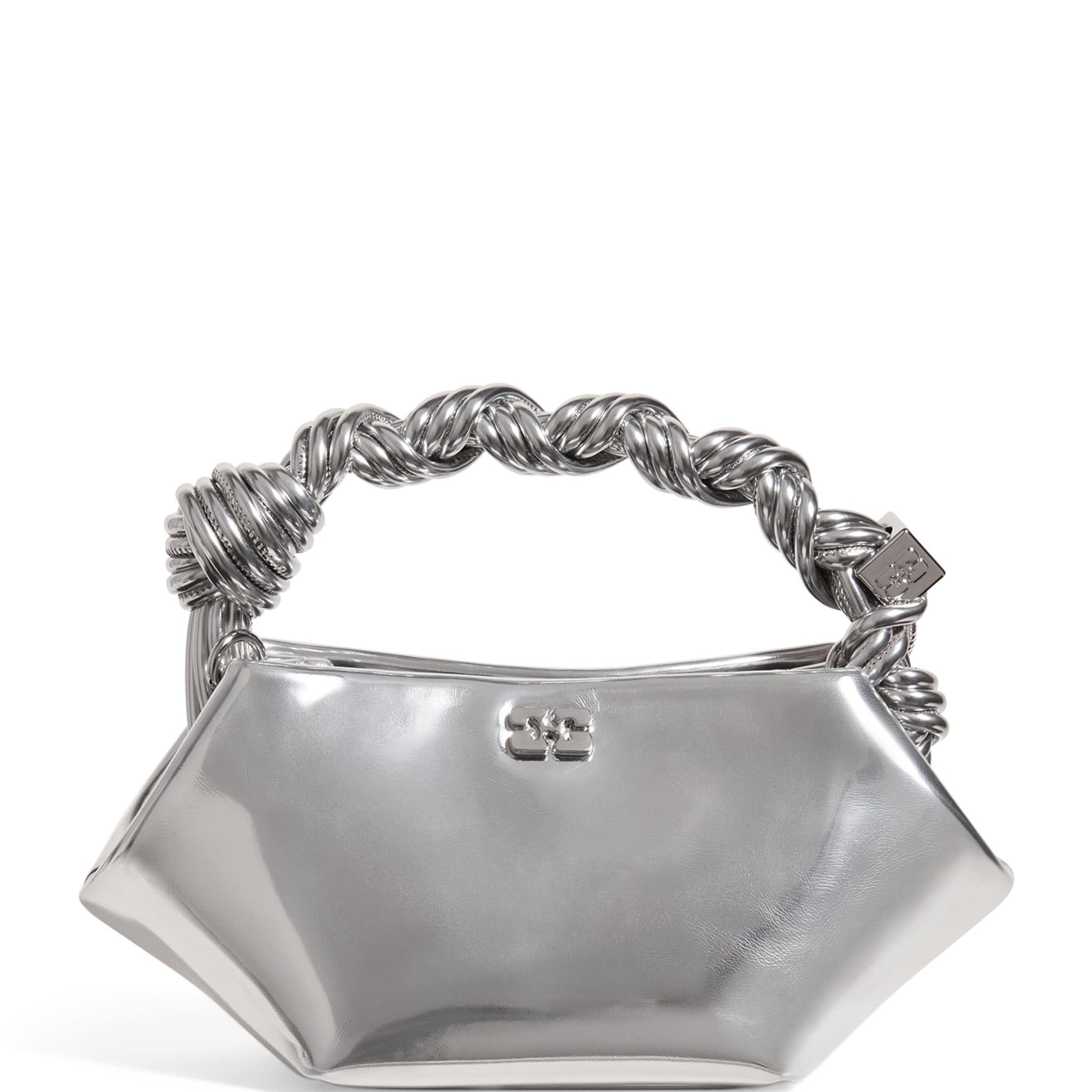 GANNI Silver Mini Bou Top-Handle Bag