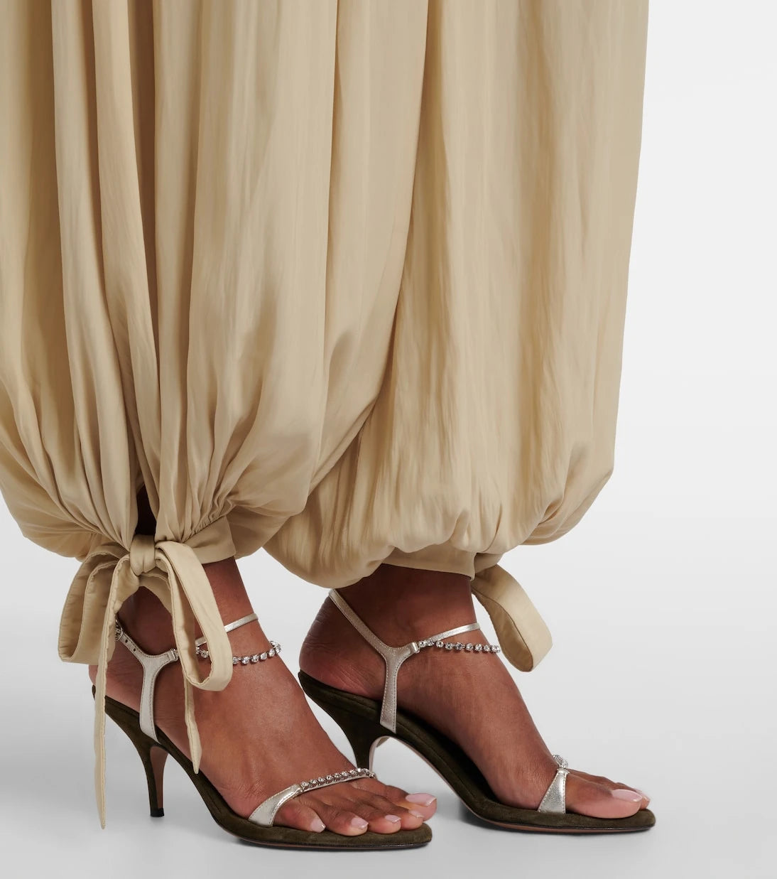 Chloé - Zia embellished metallic leather sandals