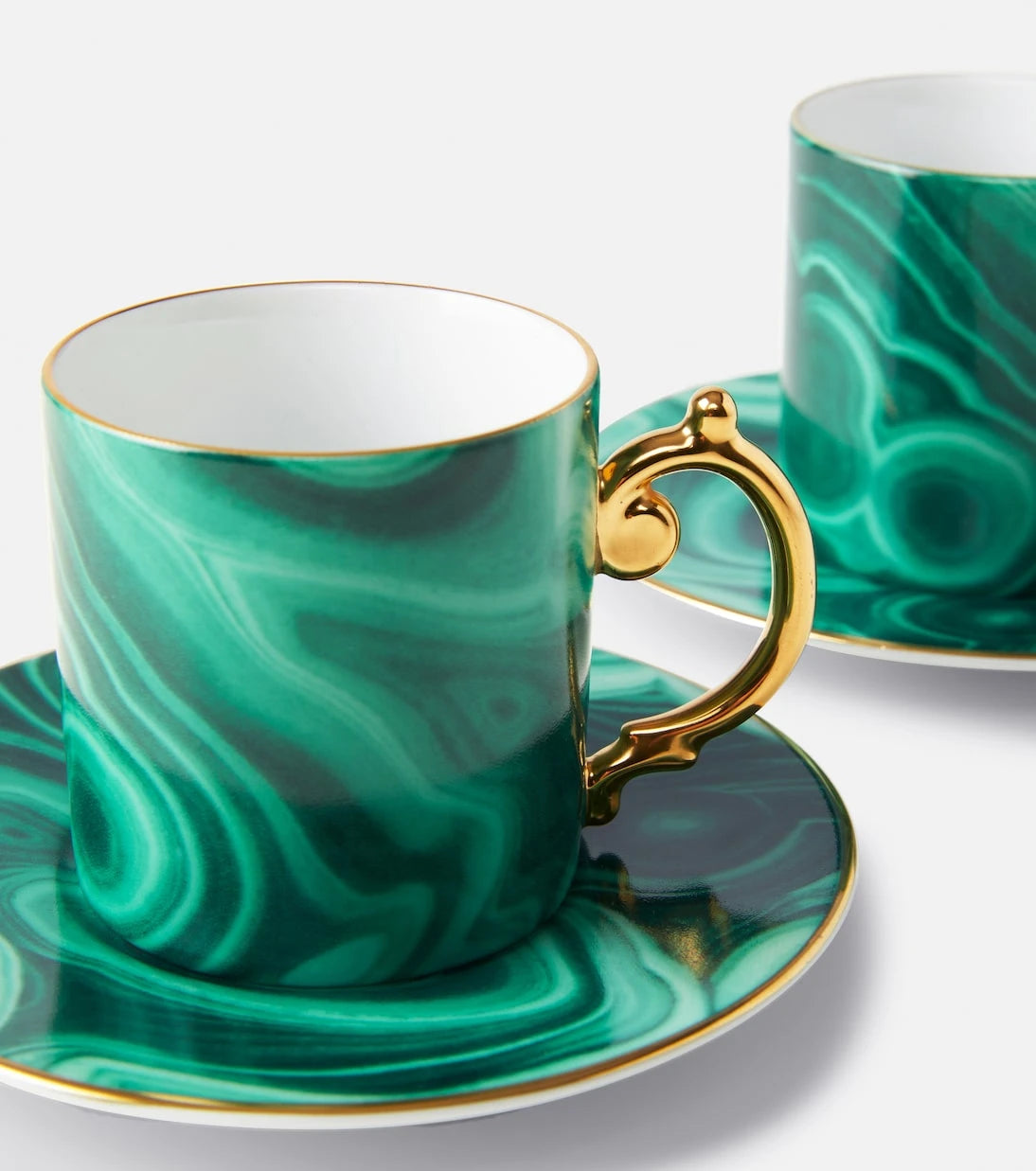 L'Objet - طقم فناجين قهوة اسبريسو وصحون من 6 قطع بتصميم الملكيت