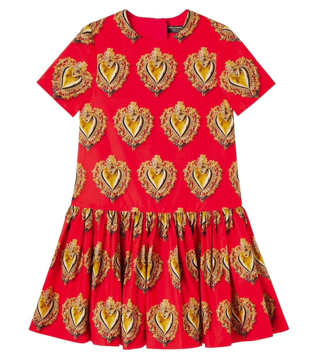 Dolce&Gabbana Kids - فستان من البوبلين القطني المطبوع