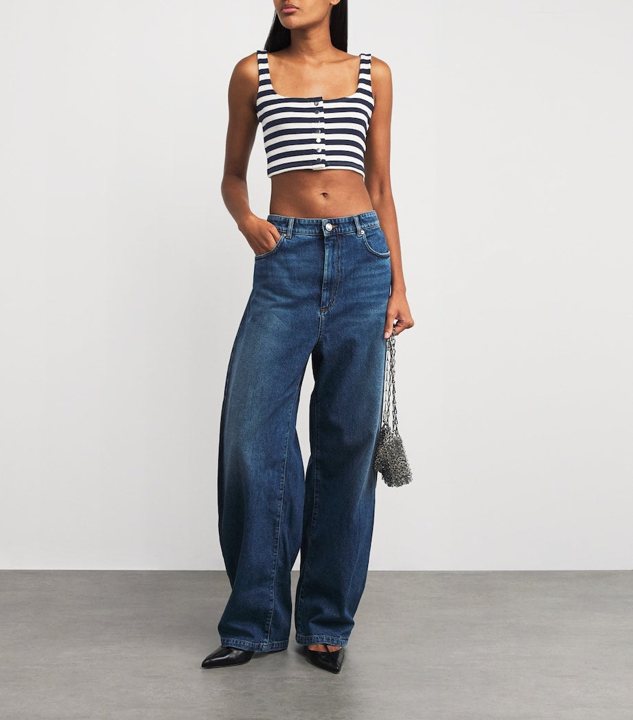 Paco Rabanne Multi Stripe Knitted Crop Top