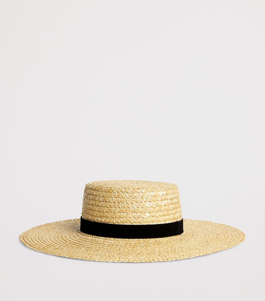 Raffia Mira Boater Hat