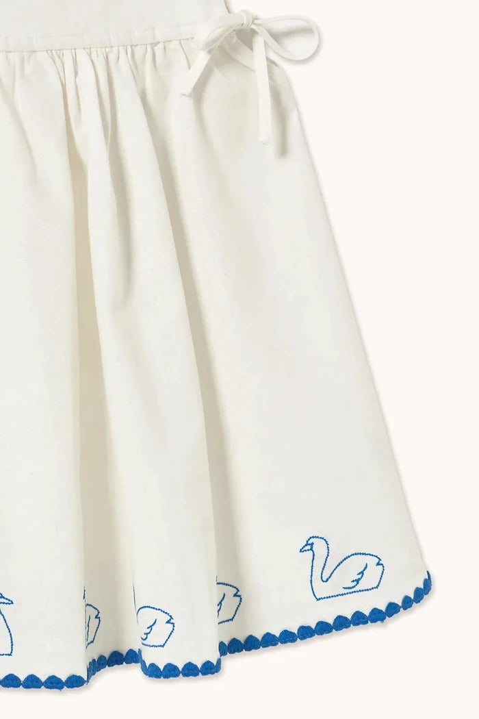 Детска рокля с лен Tinycottons SWANS BOWS DRESS