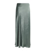 Vince Green Satin Crinkled Bias-Cut Maxi Skirt