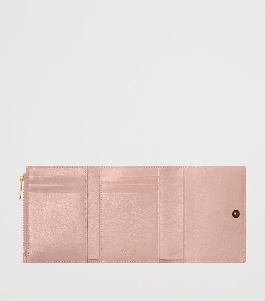 Pink Leather Quilted Wallet