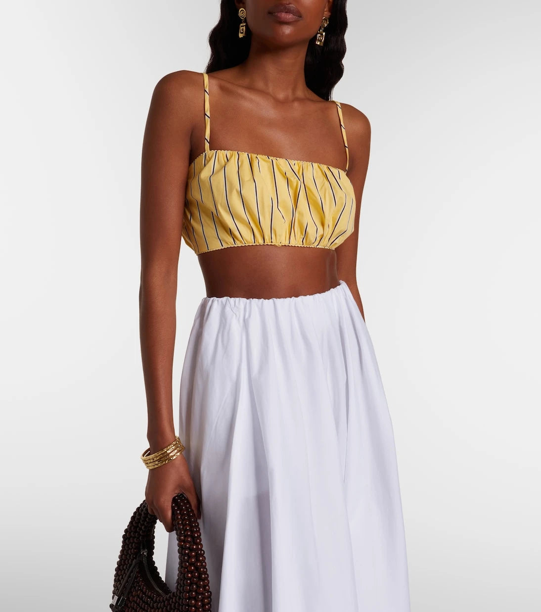 Staud - Fiore striped cotton crop top