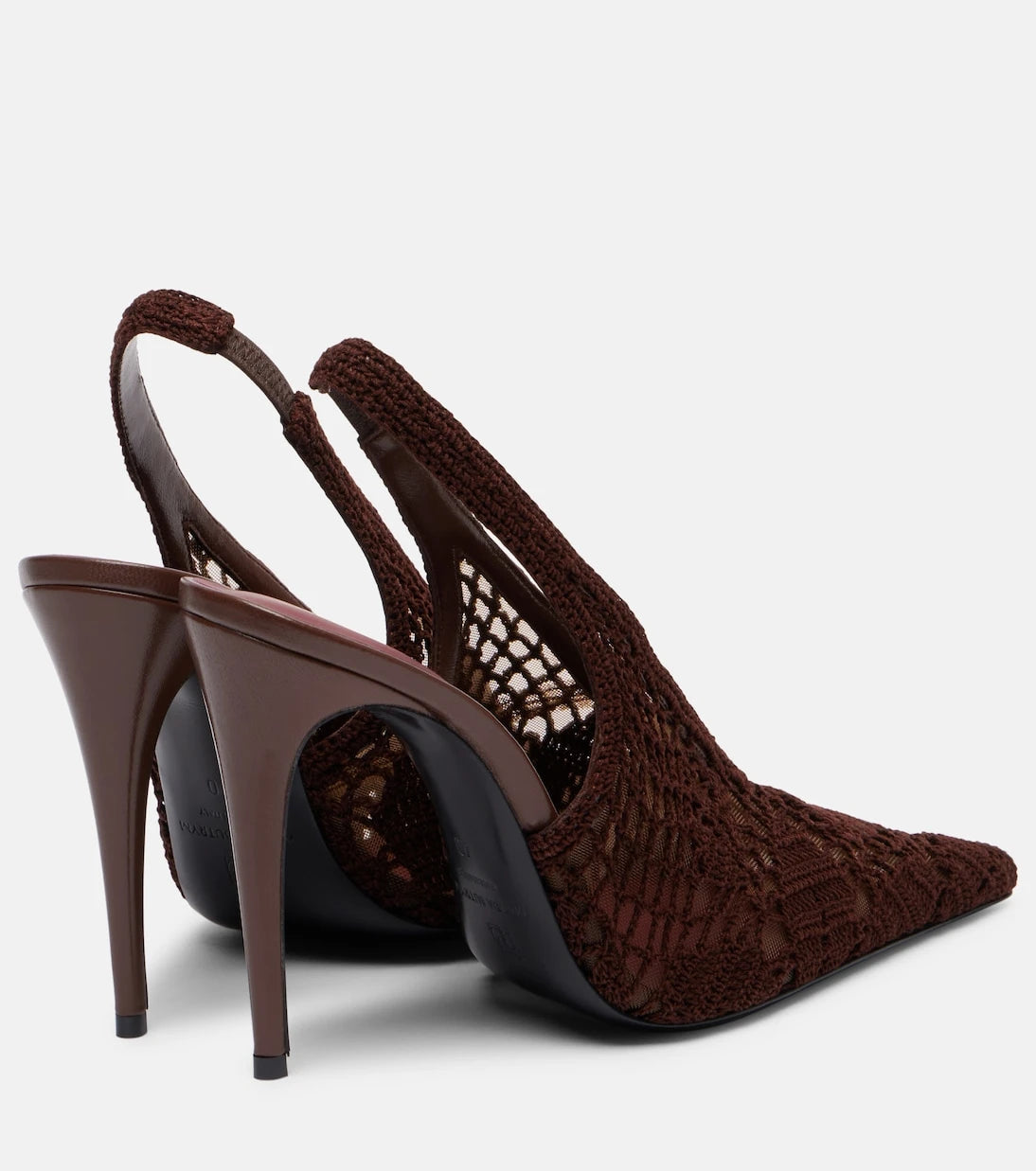 Magda Butrym - Crochet-trimmed leather slingback pumps