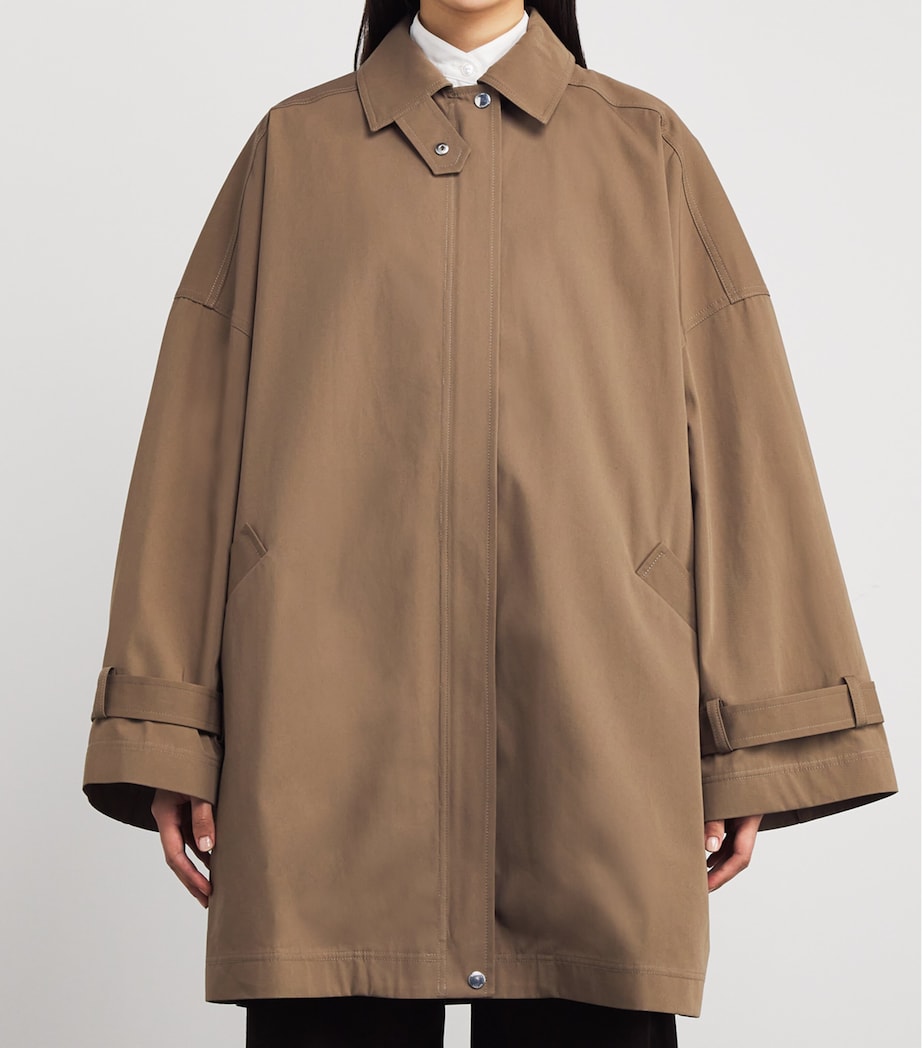Toteme Brown Organic Cotton Oversized Trench Coat
