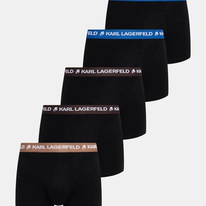 Karl Lagerfeld pamuk ve elastan erkek dar boxer LOGO TRUNK 5’li
