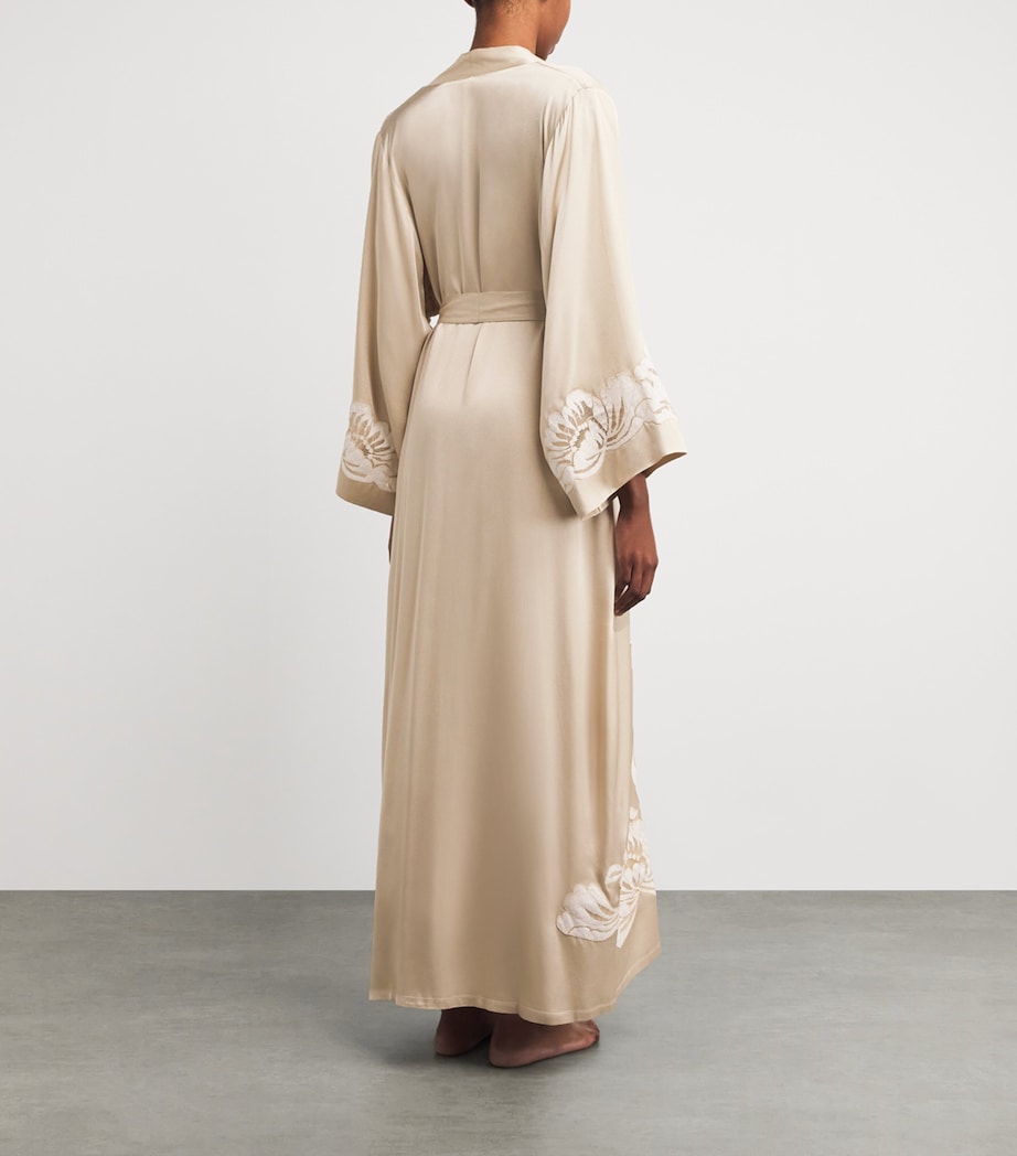 Satin Embellished Dalia Robe (XS/S) BEIGE