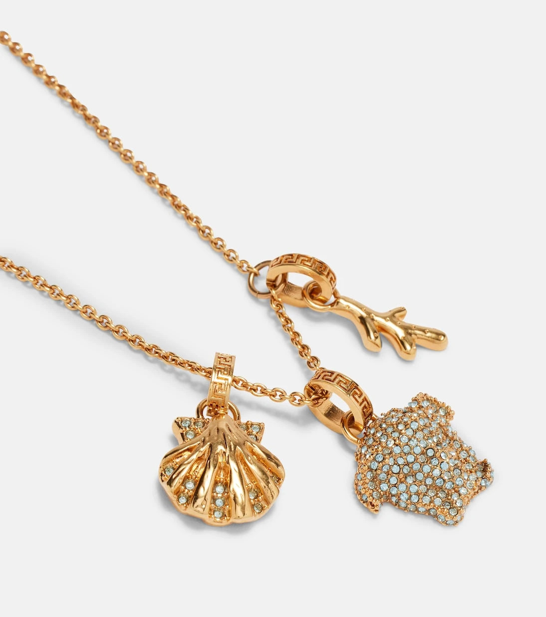 Versace - Medusa crystal-embellished charm necklace