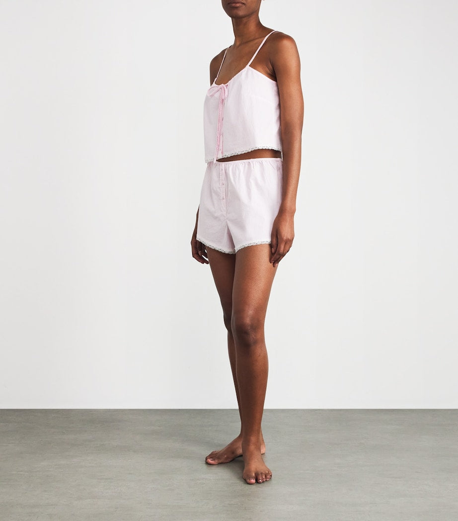 Pink Cotton Poplin Sleep Shorts