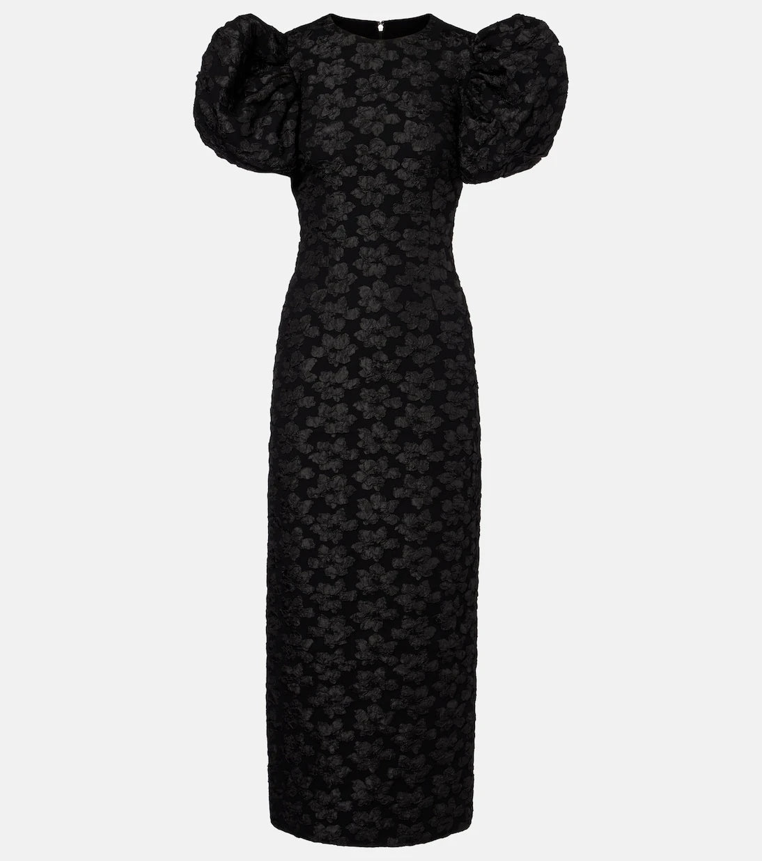 Rotate - Floral jacquard puff-sleeve midi dress