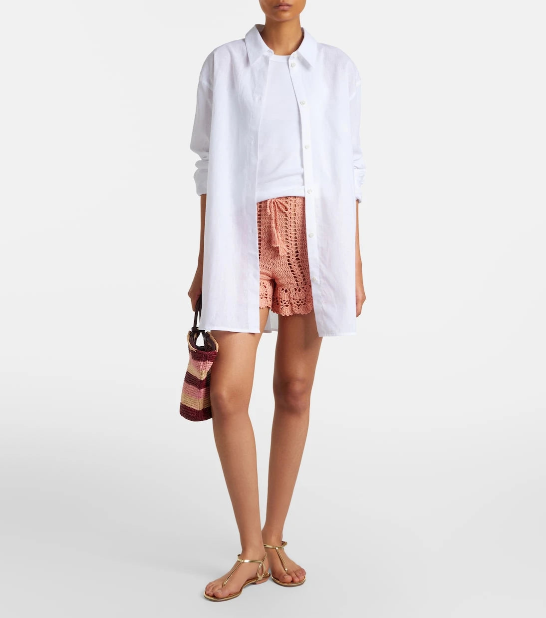 Anna Kosturova - Crochet ruffled cotton shorts
