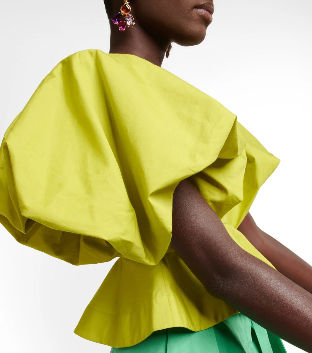 Oscar de la Renta - Peplum cotton crop top