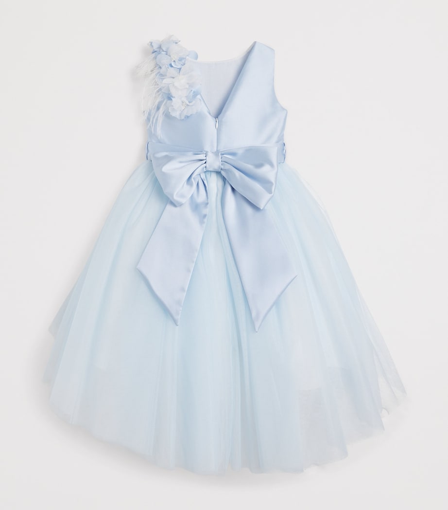 Bimbalo Blue Tulle Floral-Detail Dress (2-14 Years)