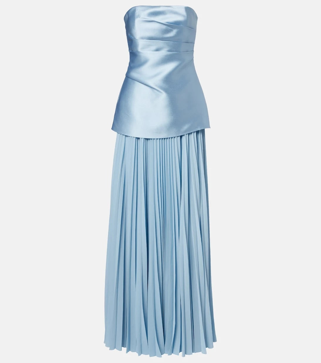 Solace London - Claudette satin-trimmed bustier gown