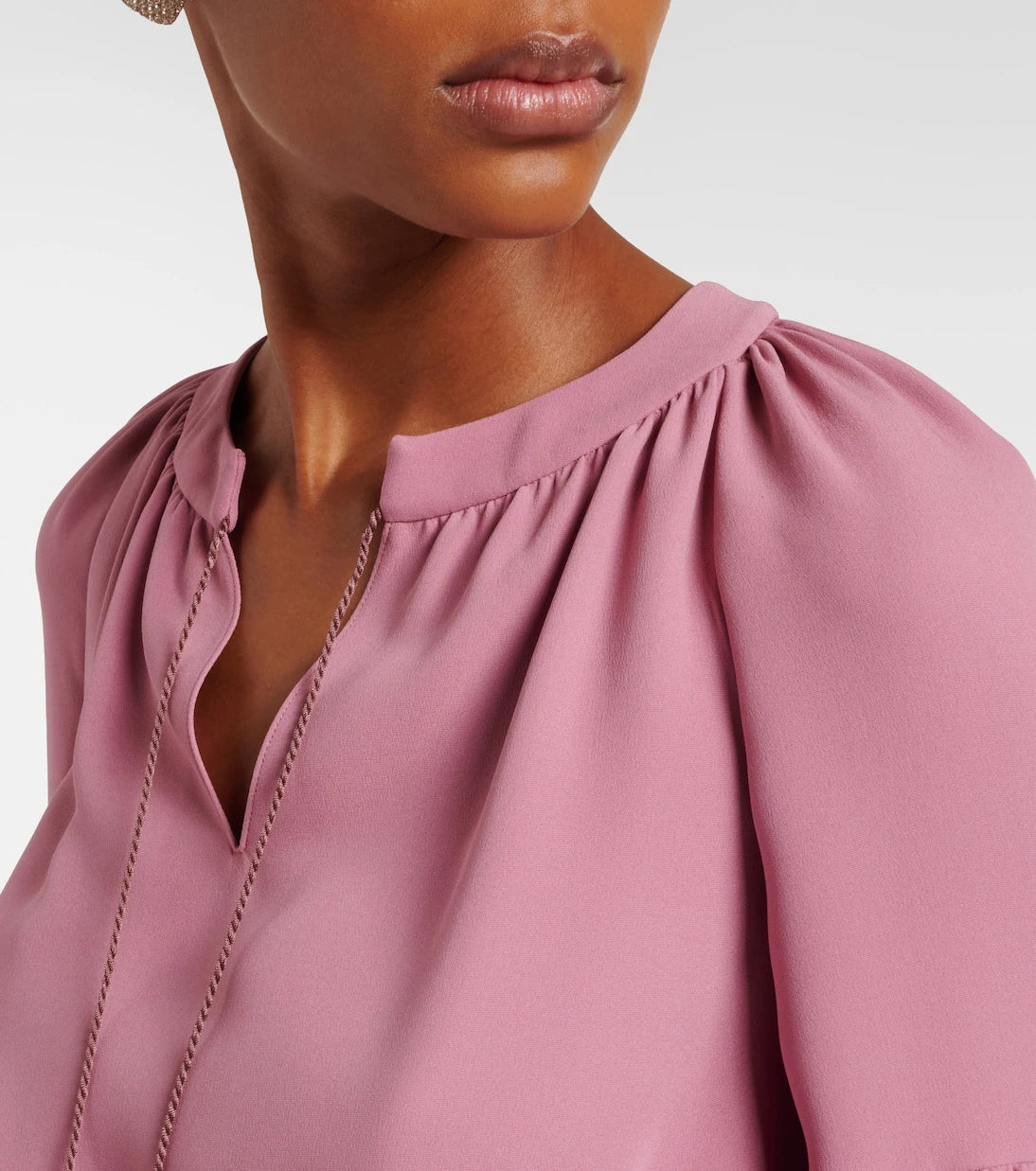 Valentino - Cady Couture feather-trimmed tunic