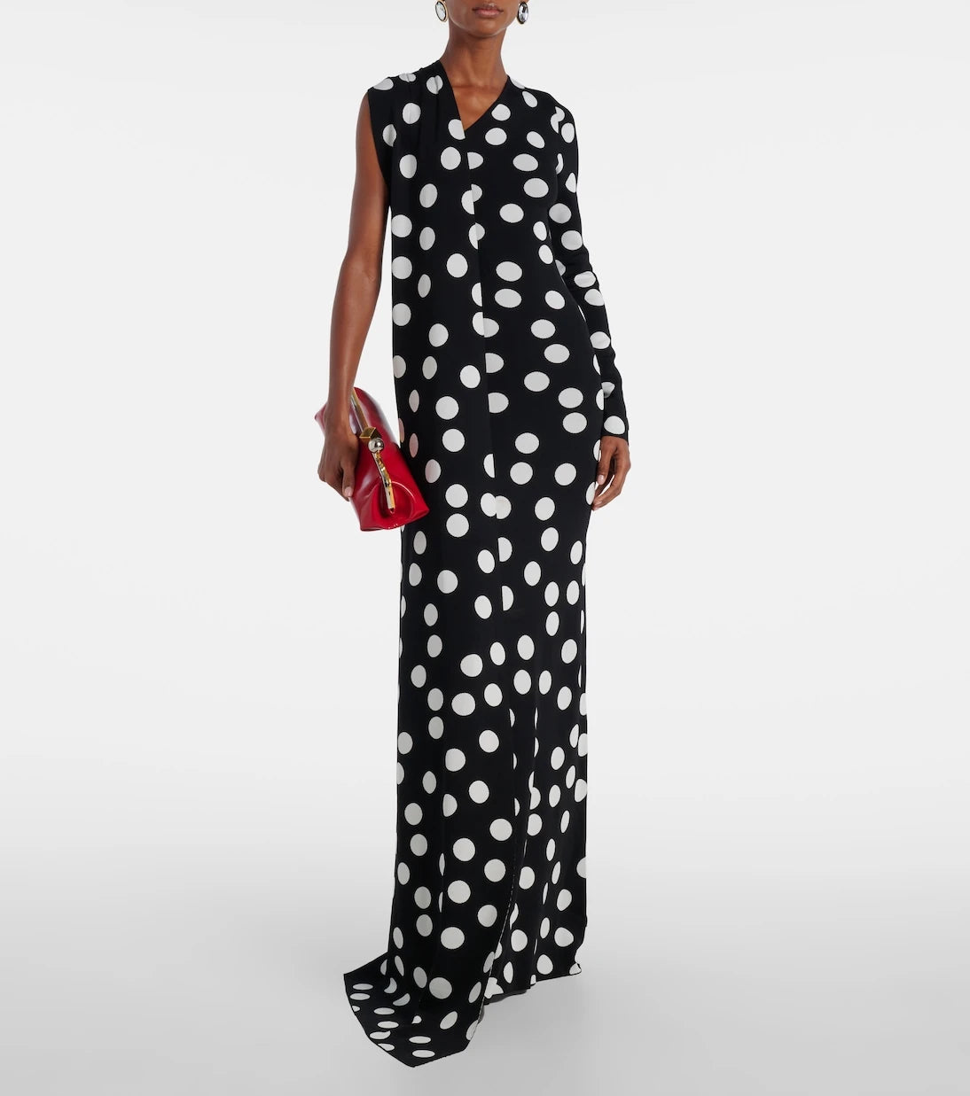 David Koma - Polka-dot scarf-detail gown