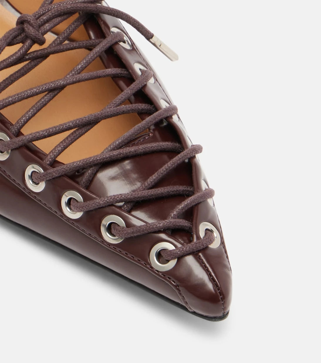Ganni - Eyelets 35 lace-up mules