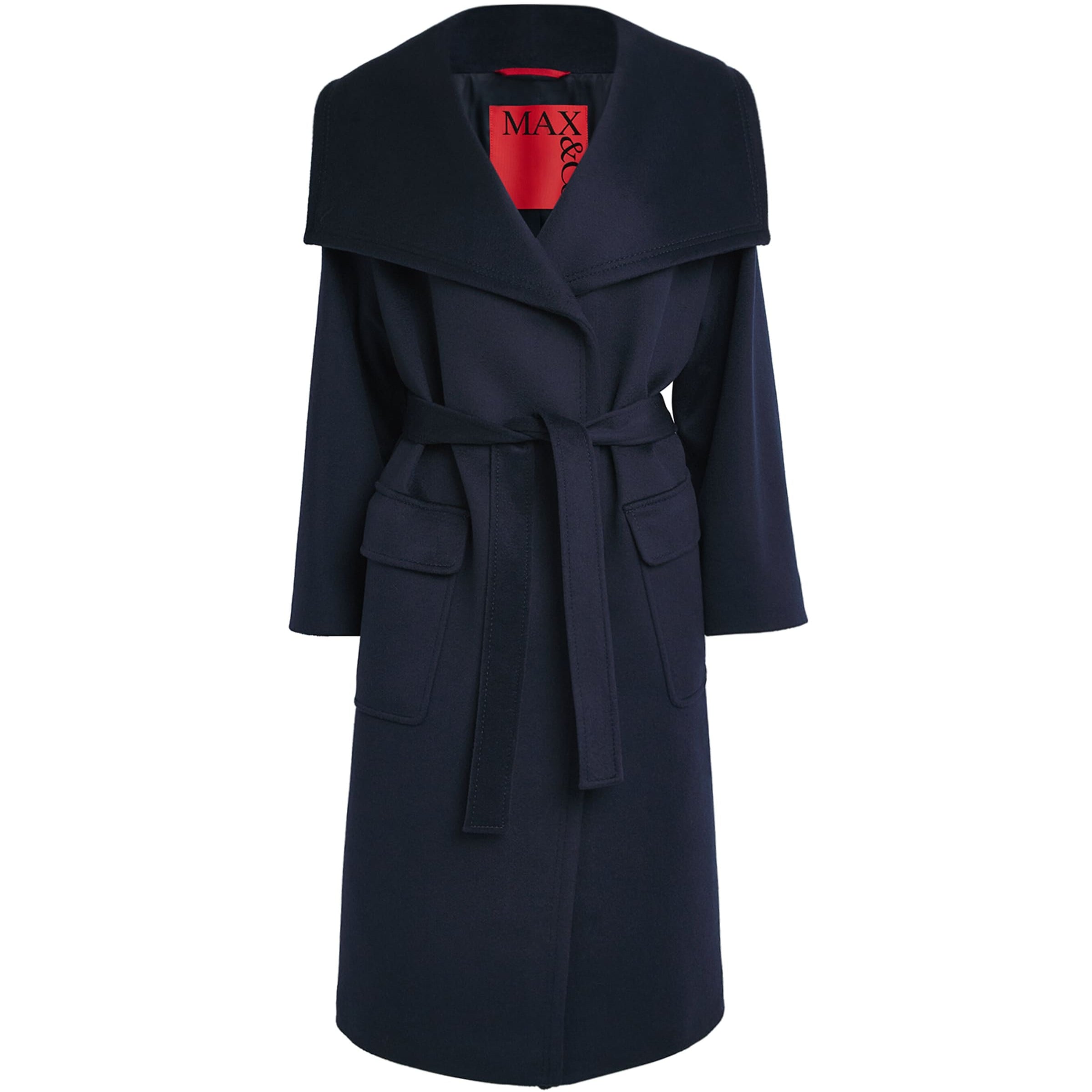 MAX&Co. Blue Wool-Cashmere Wrap Coat