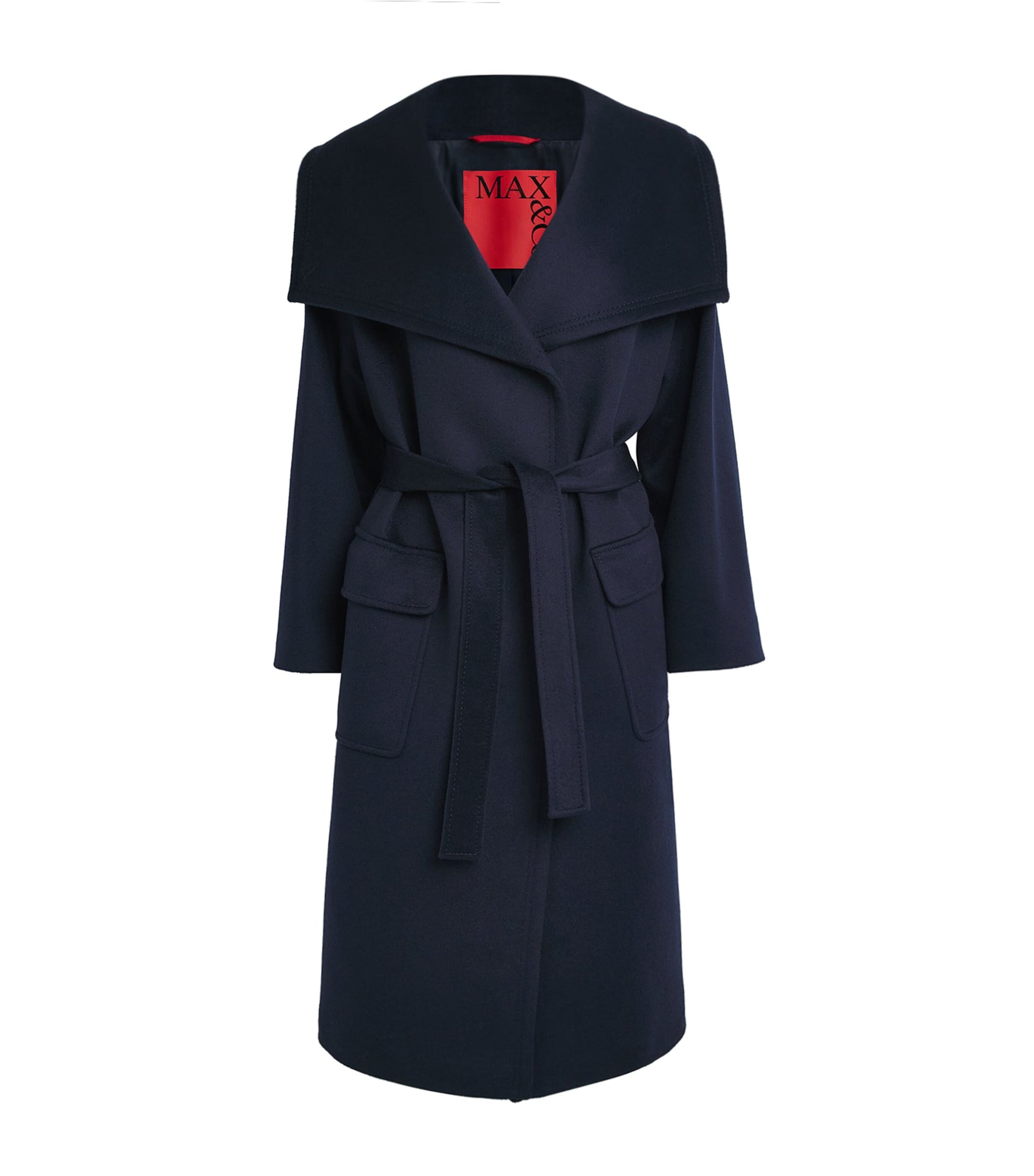 MAX&Co. Blue Wool-Cashmere Wrap Coat