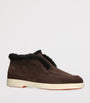 Santoni Brown Suede Fortune Ankle Boots