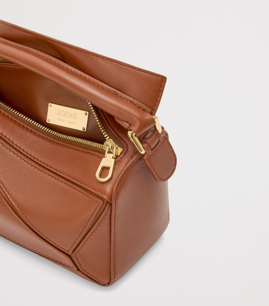 LOEWE Brown Mini Leather Puzzle Top-Handle Bag