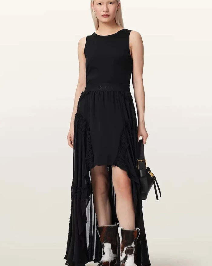 AllSaints асиметрична пола от вискоза DORINA