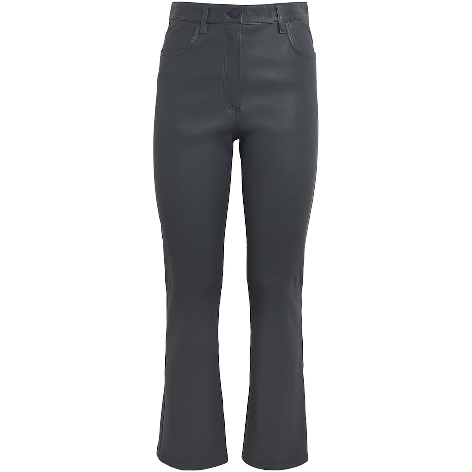 Grey Lambskin Duke Slim Trousers