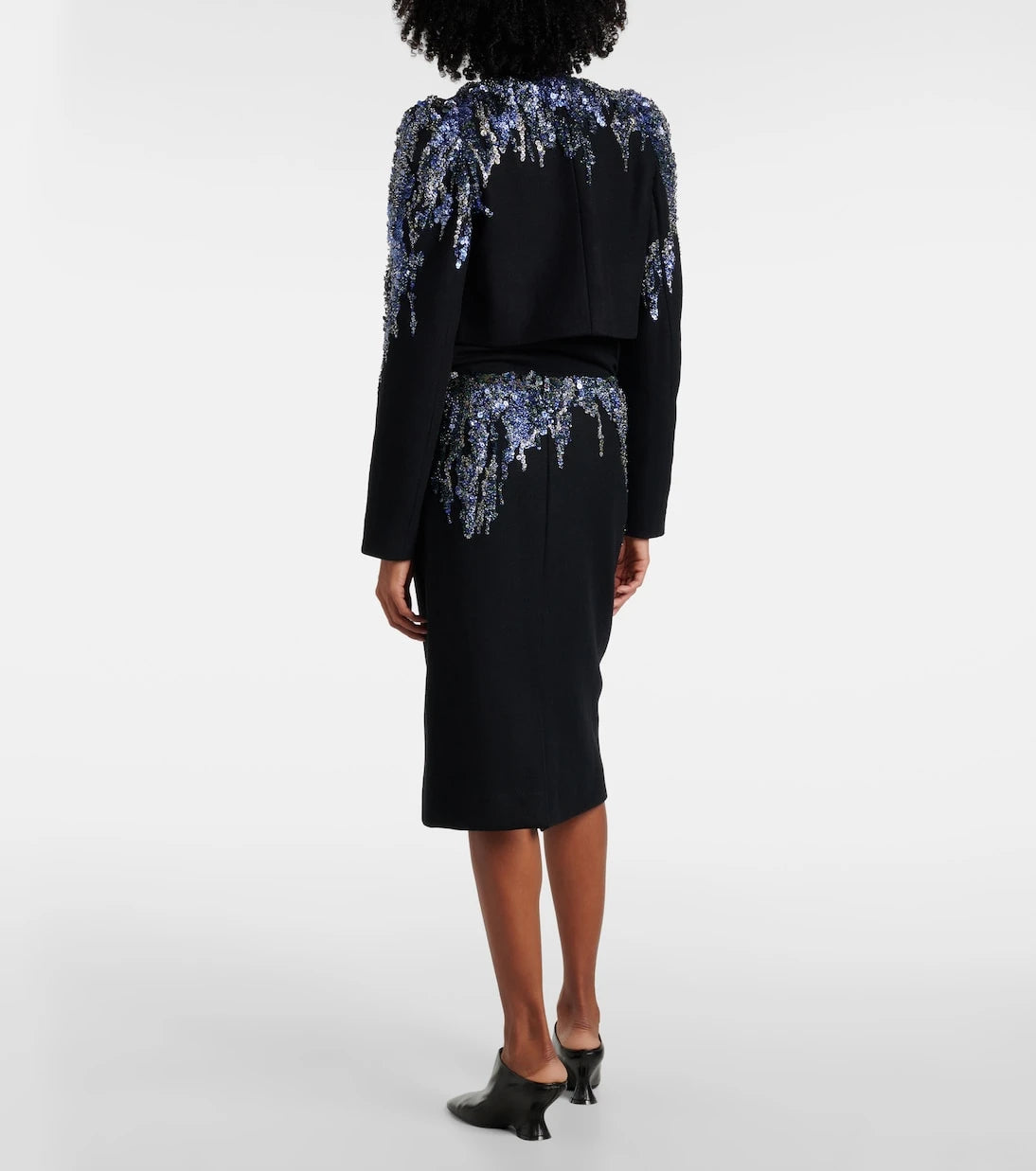 Dries Van Noten - Sequined wool-blend midi skirt
