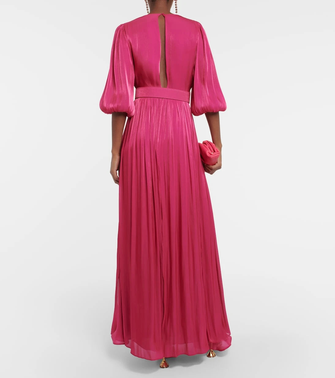 Costarellos - Mira pleated georgette gown