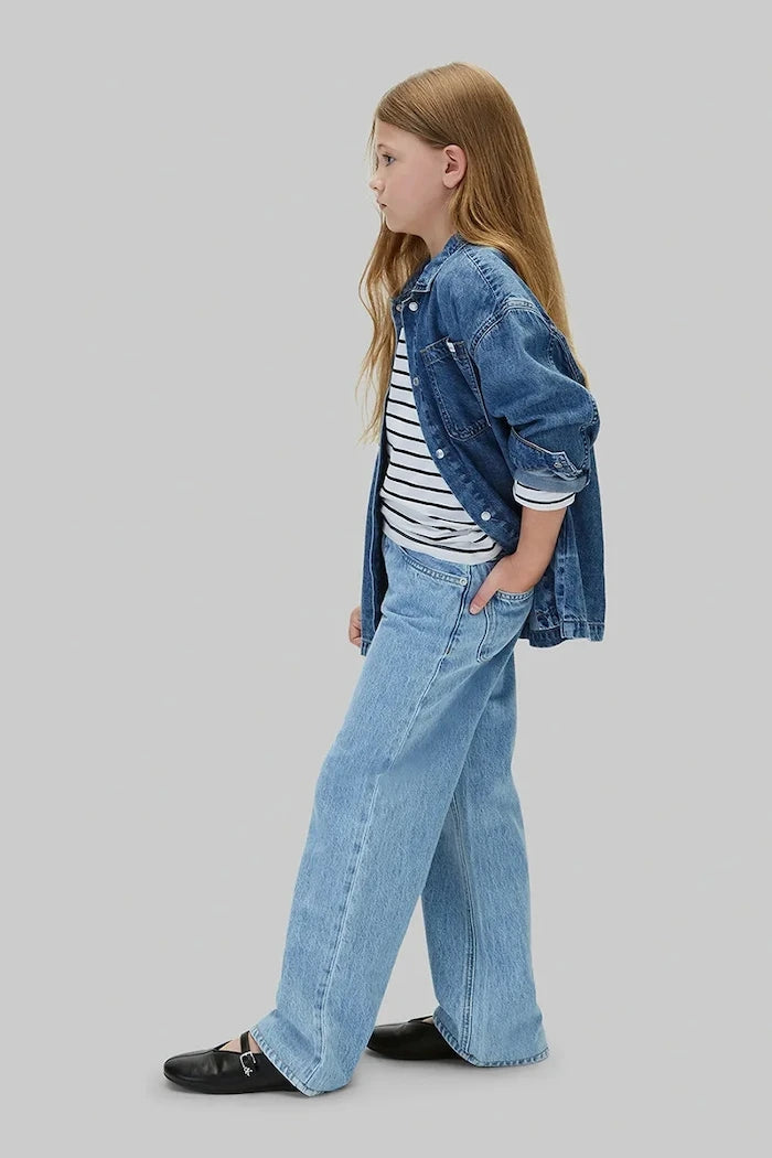Çocuklar için wide leg kot pantolon Wide leg