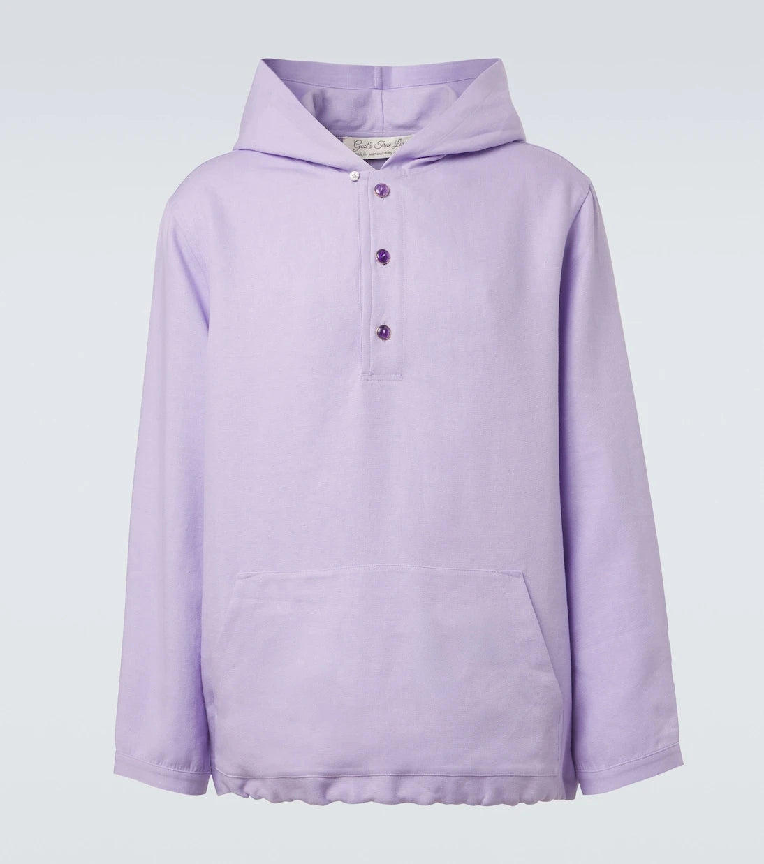 God's True Cashmere - Hooded linen jacket with amethyst