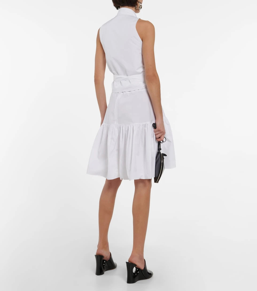 Alaïa - فستان قصير من القطن البوبلين