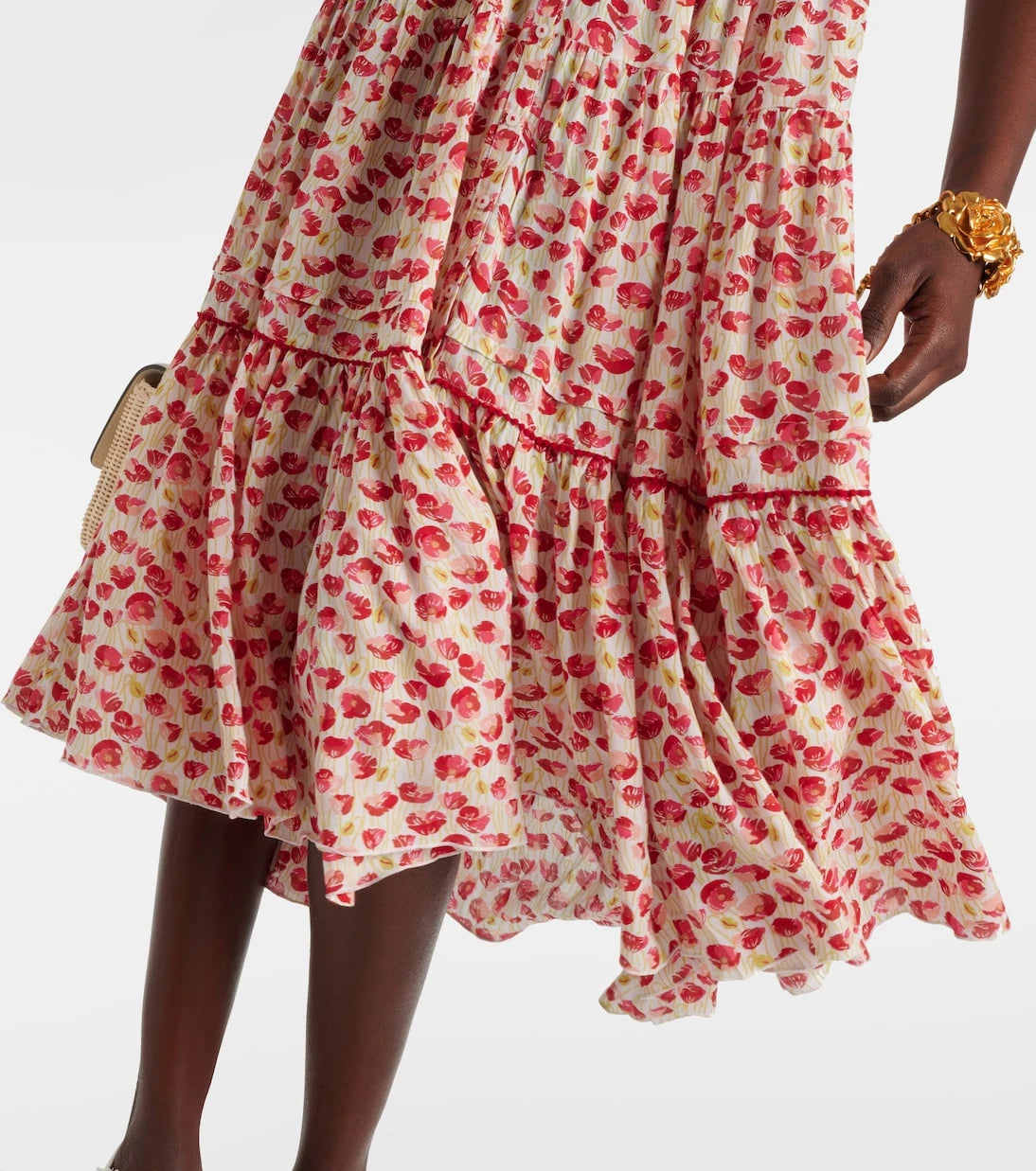 Poupette St Barth - Triny polka-dot shirred midi dress
