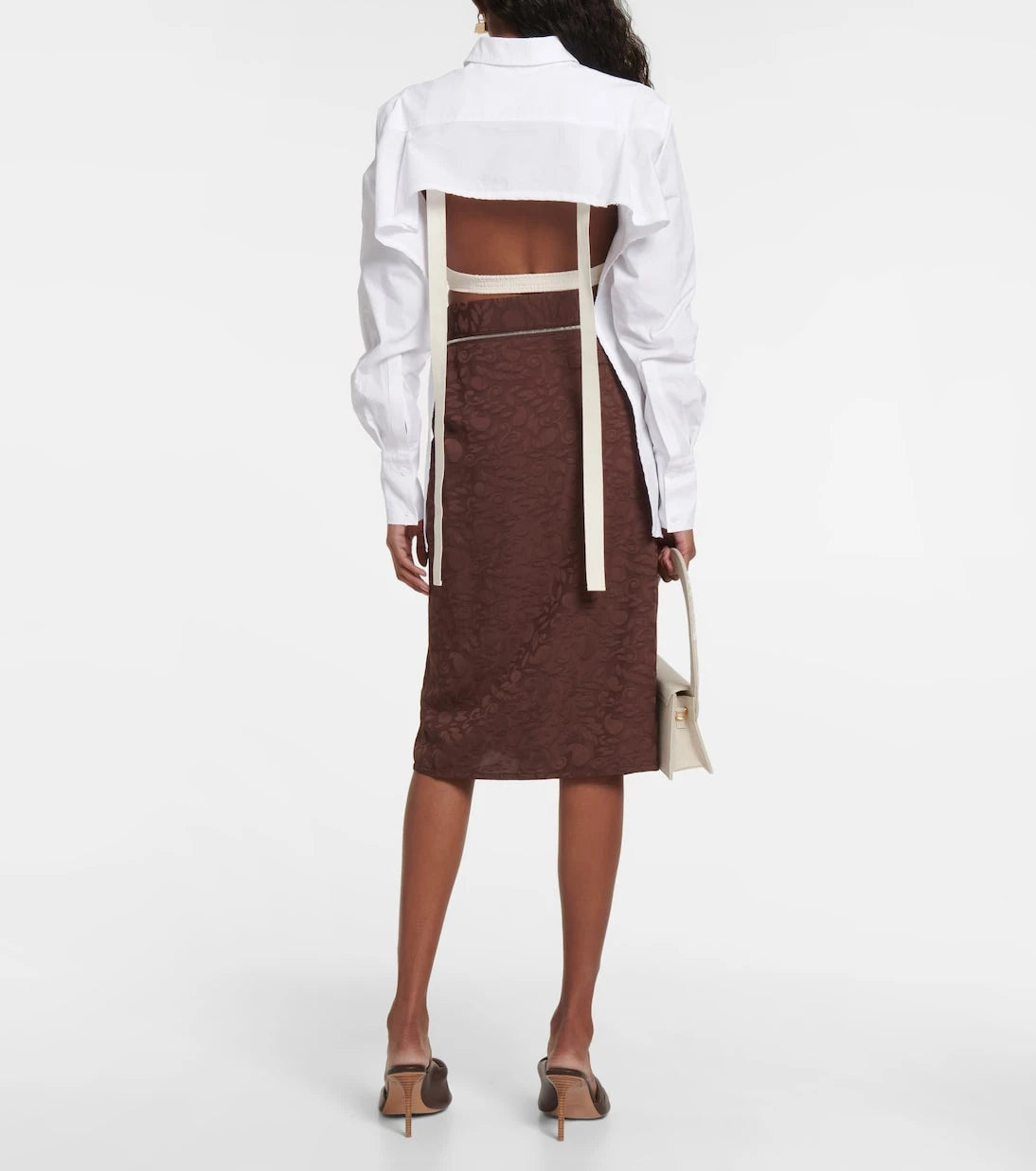 Jacquemus - تنورة جوب بودري المطبوعة الملفوفة