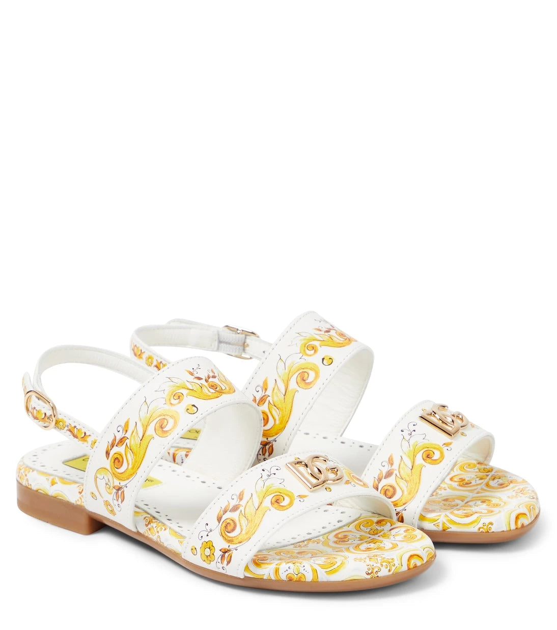 Dolce&Gabbana Kids - صنادل جلدية مطبوعة