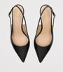 Black Leather Stuart Sculpt Slingback Pumps 50