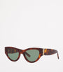 Saint Laurent Brown Tortoiseshell Cat Eye Sunglasses