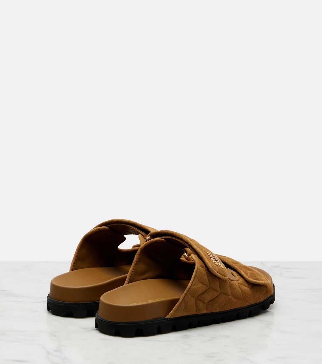 Miu Miu - Quilted suede slides