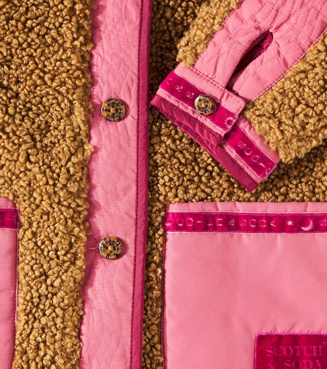 Scotch & Soda Kids - Colorblocked teddy jacket